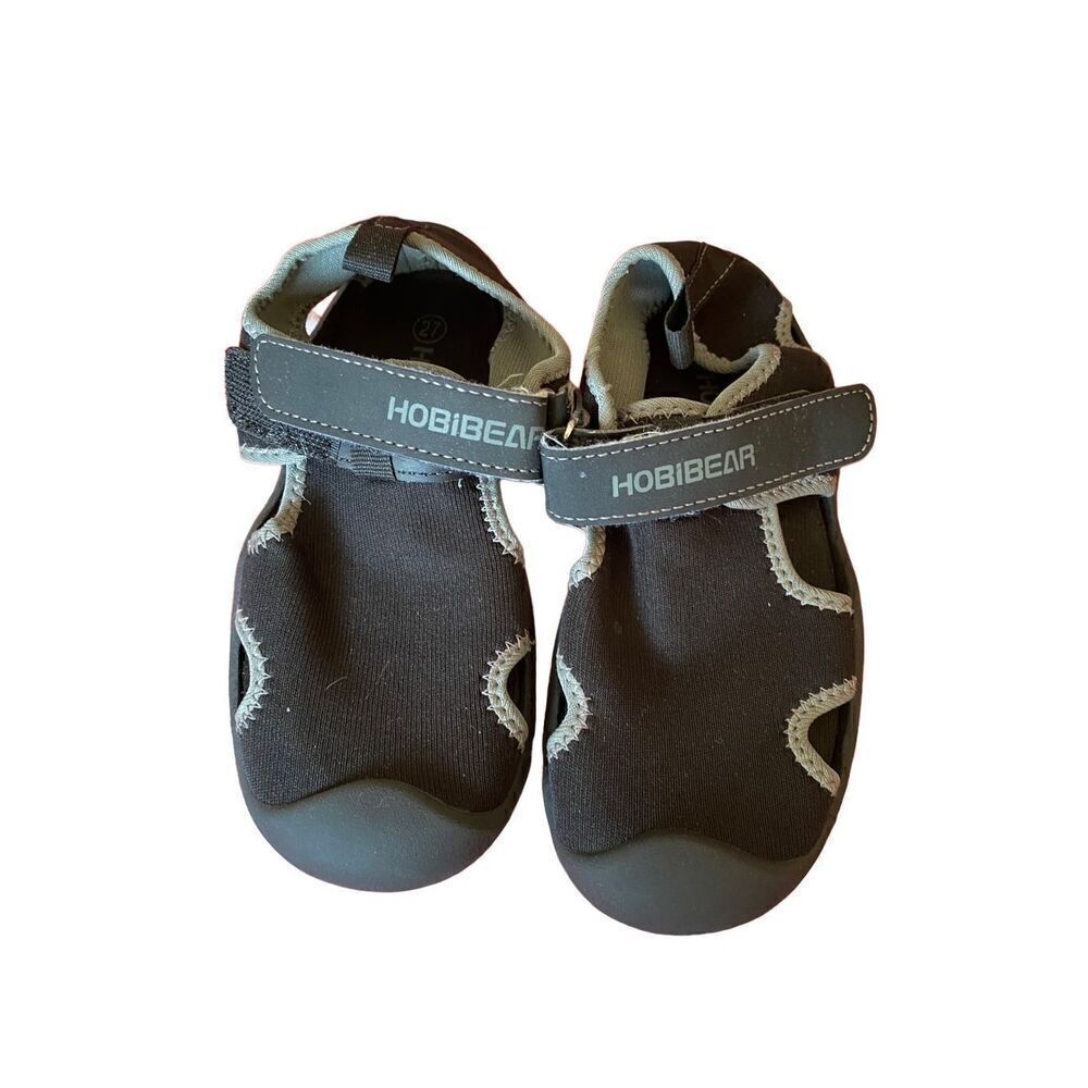 Hobibear kids, unisex, navy blue water shoes, dry clothes, toe sandals, 27/10.5.